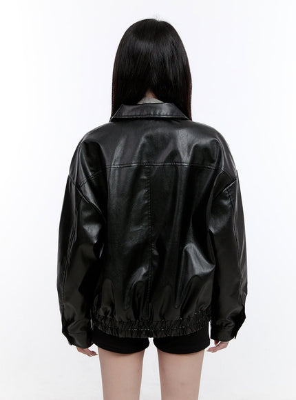 embroidered-zip-up-faux-leather-jacket-co418