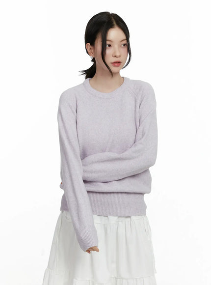 classic-loose-fit-sweater-f502 / Light purple