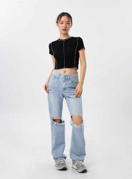 Stitch Cropped Tee CY308