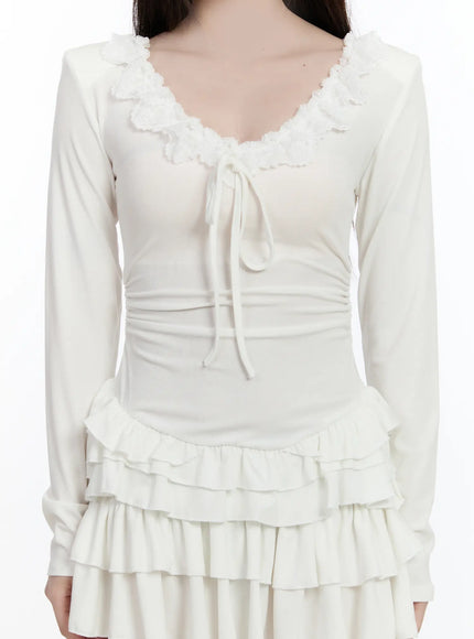 ruffle-layered-mini-dress-with-shoulder-pads-ca501