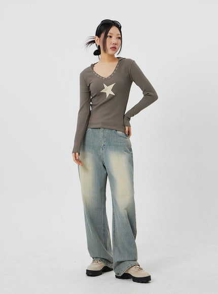 Light Wash Baggy Jeans CF323