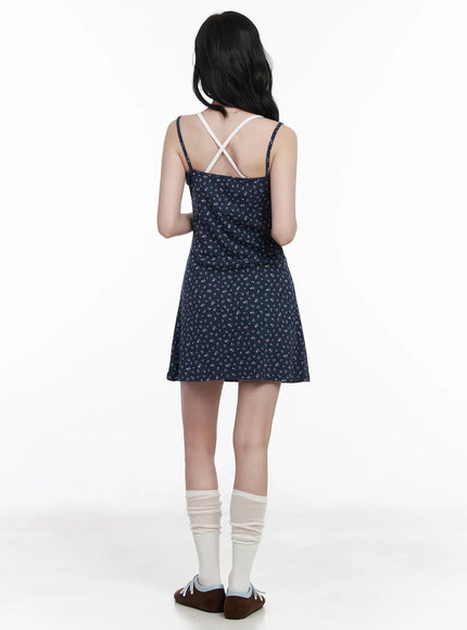 Floral V-Neck Mini Dress CA509