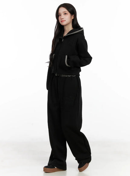 plaid-trim-sweatpants-cn527