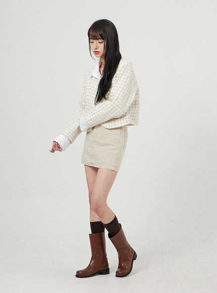 High Waist Cotton Skort OF328