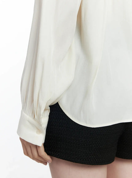 v-neck-shirred-blouse-and-scarf-set-if525