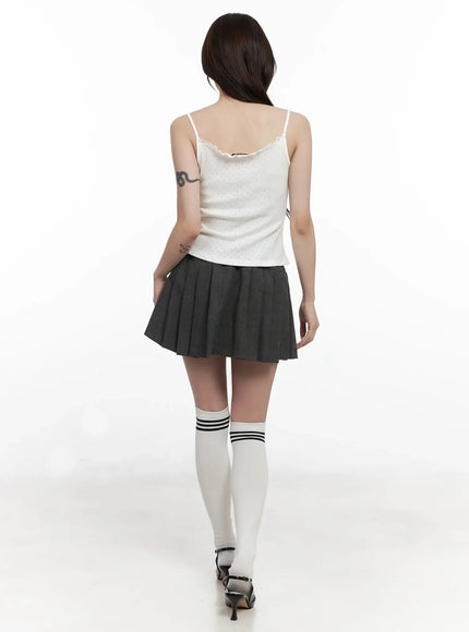 Chic Gray Pleated Mini Skirt IN514