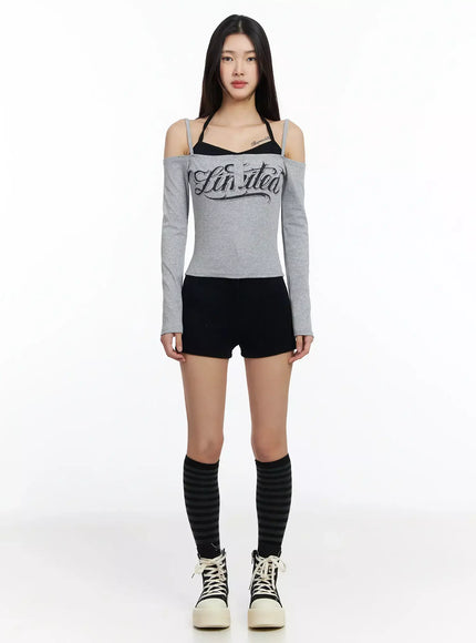 High-Waist Ribbed Shorts IA508