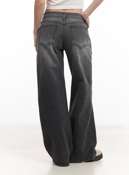 Mari Washed Mid-Rise Wide-Leg Jeans CM528