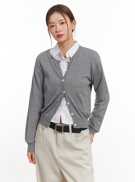 Classic Round Neck Cardigan IM513