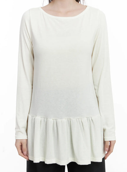 ruffle-hem-loose-long-sleeve-top-cj506