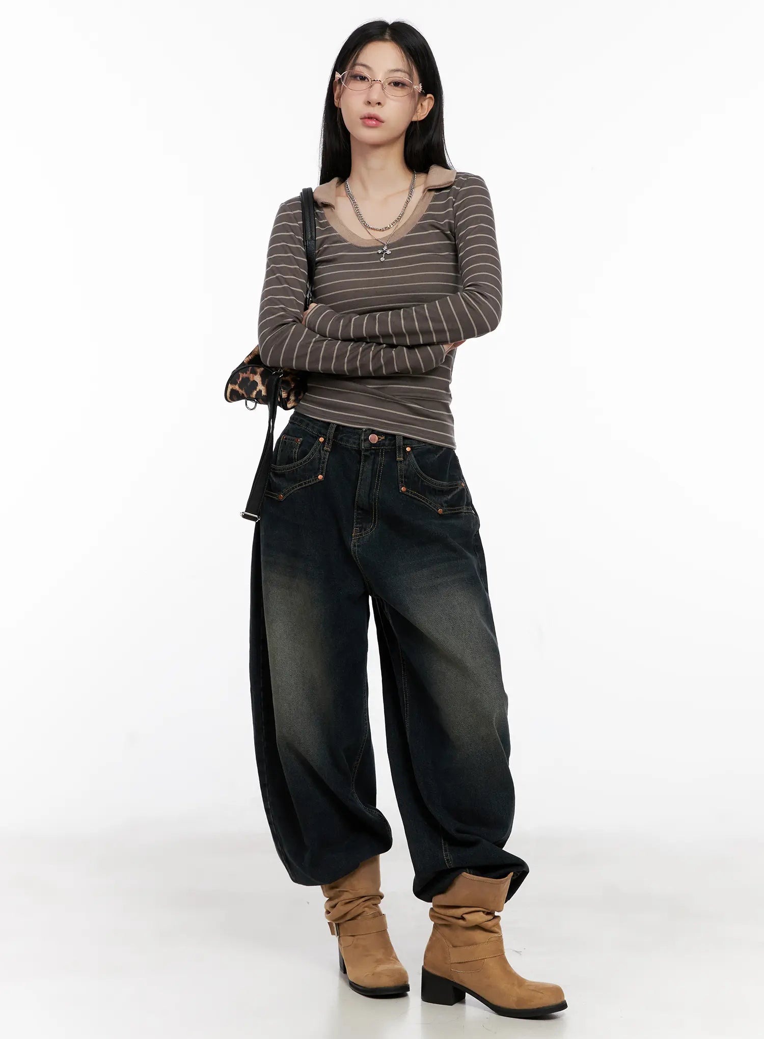 Hyer Washed Wide-Leg Jeans CG522