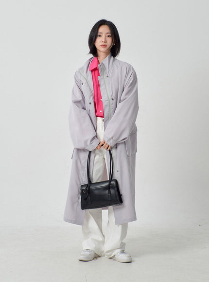 Pocket Oversized Zip-Up Coat OF301