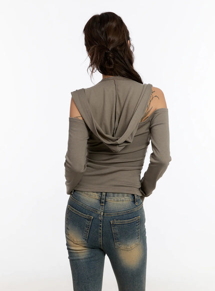 v-neck-cut-out-hooded-long-sleeve-top-cn527