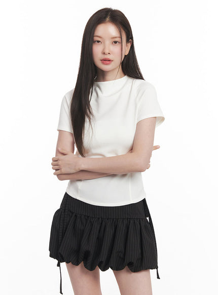 Classy Mock-Neck Blouse Top IY509