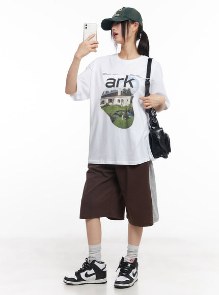 Dual-Tone Baggy Sweatshorts CY512