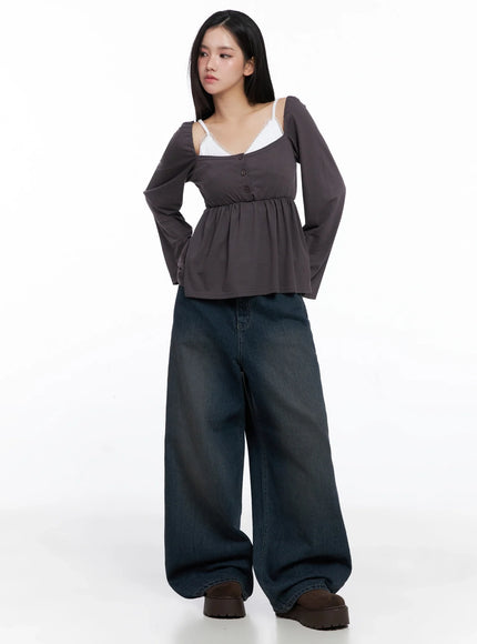 shirred-flowy-buttoned-long-sleeve-is525