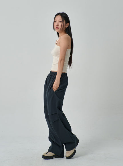 Drawstring Wide Track Pants IF314