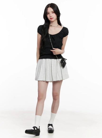 Comfy Gray Pleated Skirt CL516