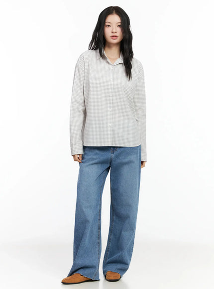 Cotton Check Button Shirt IM524