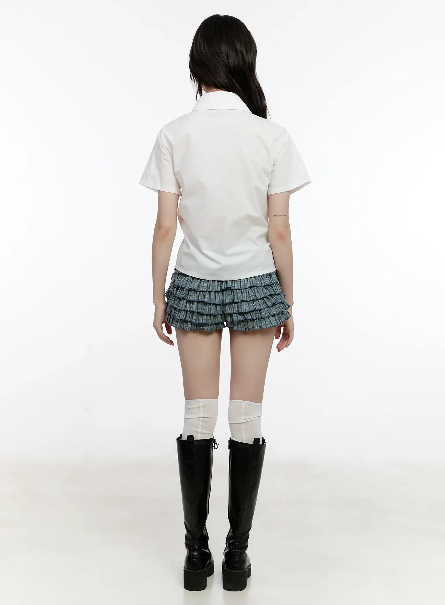 plaid-ruffle-mini-skort-cl504