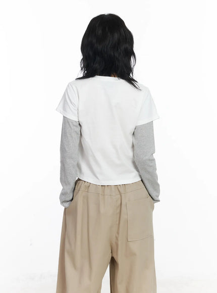 23 Graphic Layered Long Sleeve Top CJ523