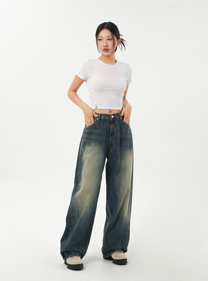 Dark Wash Baggy Jeans CA326