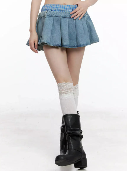 plaid-boxer-layered-denim-skirt-il531