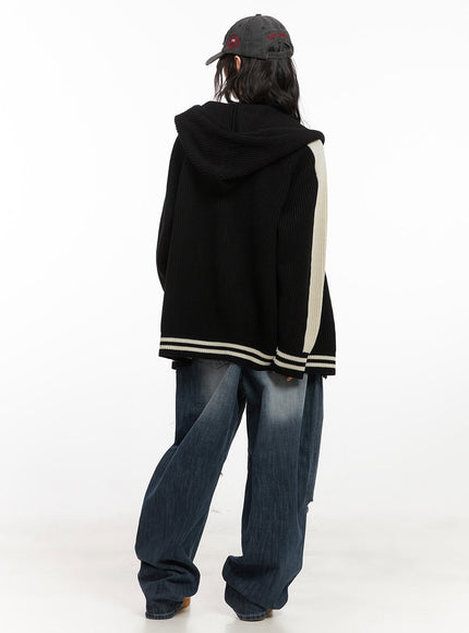 Oversized Hooded Knit Jacket CJ523