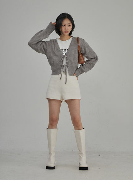 Tweed High Waist Shorts OJ304