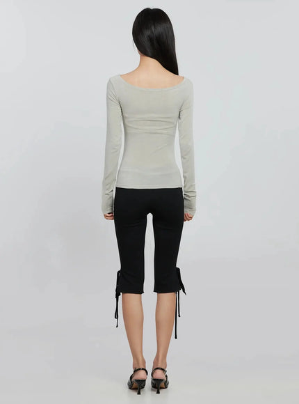 Boat Neck Long Sleeve Tee IO530