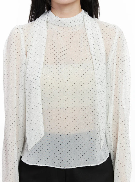 Sheer Polka Dot Blouse IM524