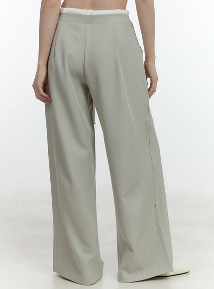 Classic Waist Layered Wide-Fit Pants CF504