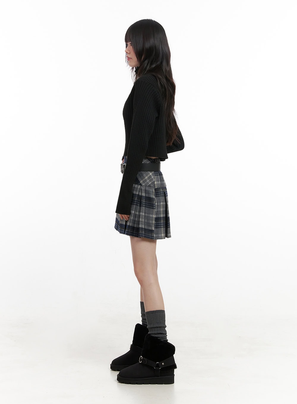 checkered-pleated-mini-skirt-in427