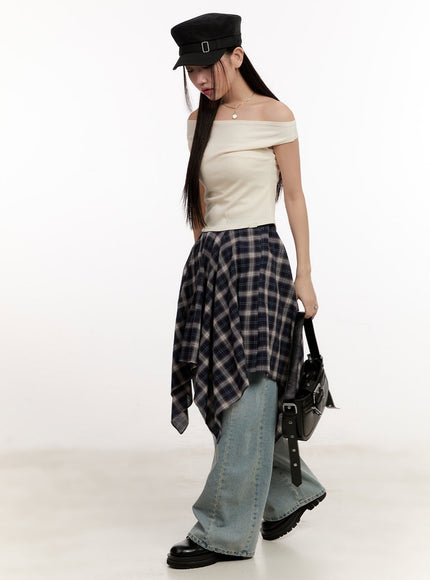 checkered-layering-handkerchief-midi-skirt-cm510