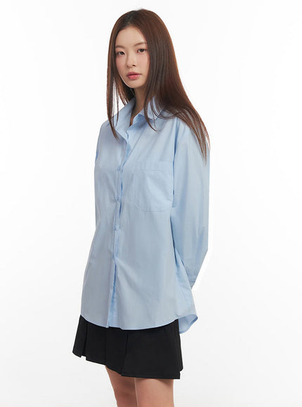 Relaxed-Fit Collared Button-Up Shirt IM514