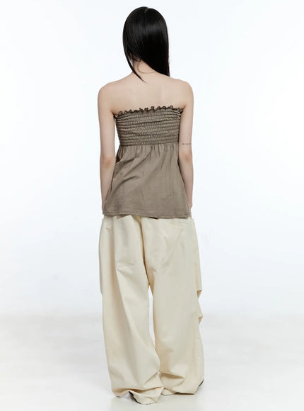 Oversized Pintuck Wide-Leg Pants CG507