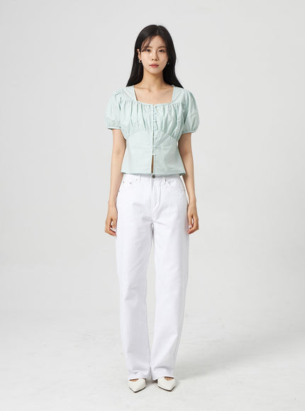 Puff Sleeve Button Blouse OA317