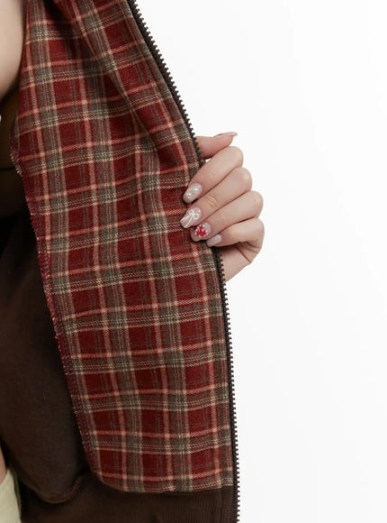 check-numbered-zip-up-hoodie-ij521