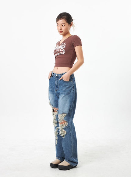 Wide Ripped Jeans CA304
