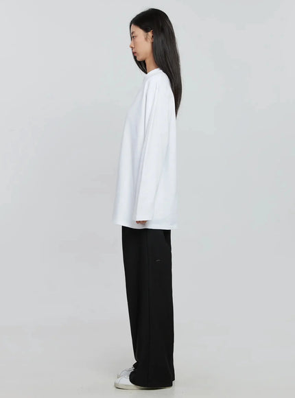 Casual Long Sleeve Oversized Tee IN507