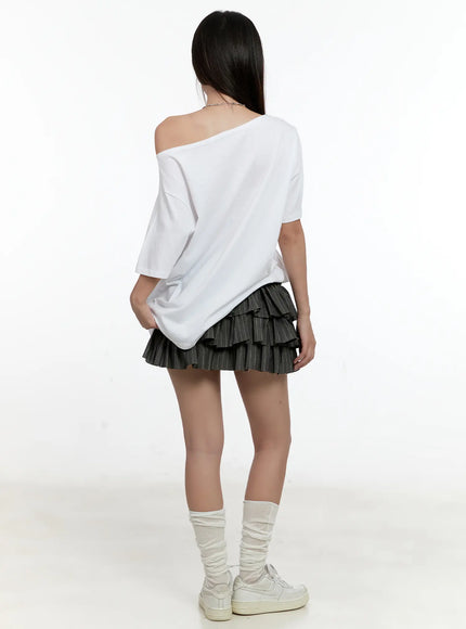 striped-ruffle-mini-skirt-cl531