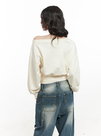 Side-Buttoned Crop Sweater CJ524