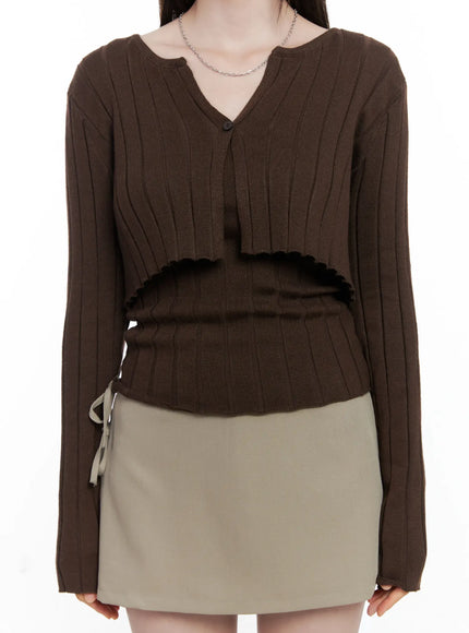 knit-cardigan-cami-set-co503