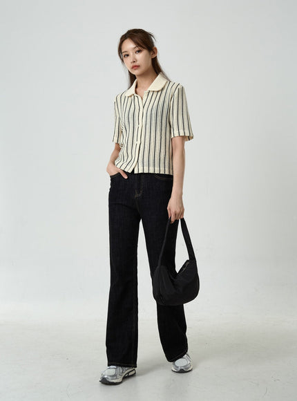 Semi Boot-Cut Raw Denim Pants CU11