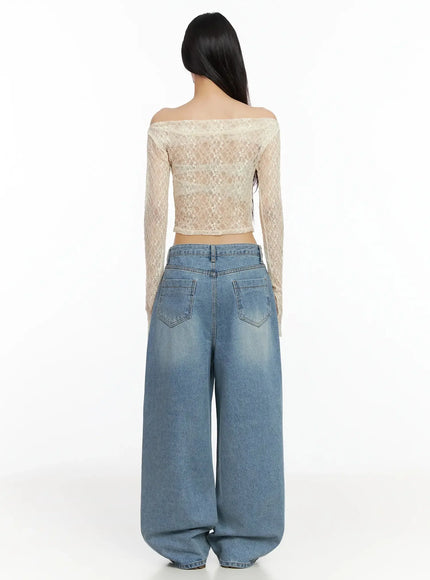 Mariene Distressed Wide Leg Jeans IA508