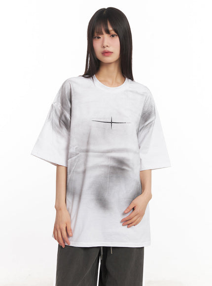 Spray-Dye Graphic Oversize T-Shirt IY502