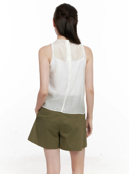 draped-button-sleeveless-blouse-cl523