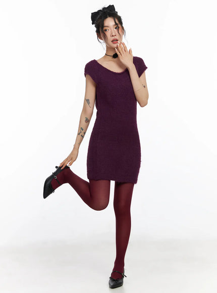 fuzzy-mini-dress-cj522 / Dark purple