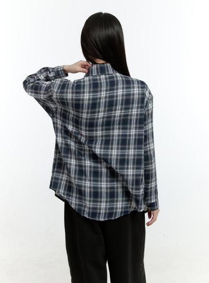 loose-fit-checkered-buttoned-shirt-cf507