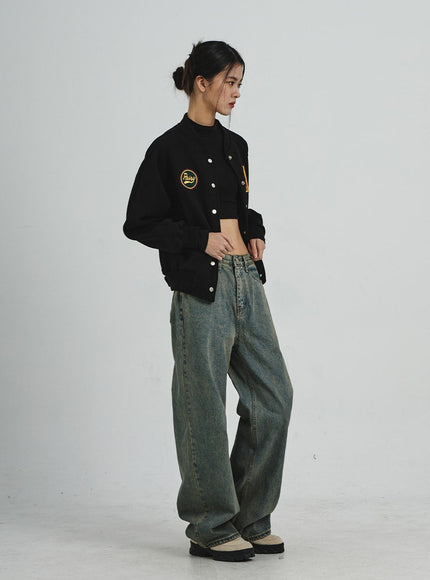 Vintage Washing Wide Leg Jeans CD06